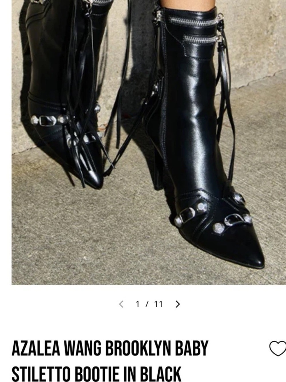 Azalea Wang Black Studded Stiletto Ankle Boot Sz 10